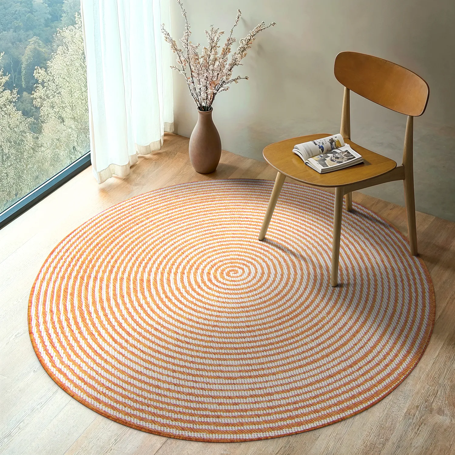 Rond vloerkleed - Ferragudo (oranje)
