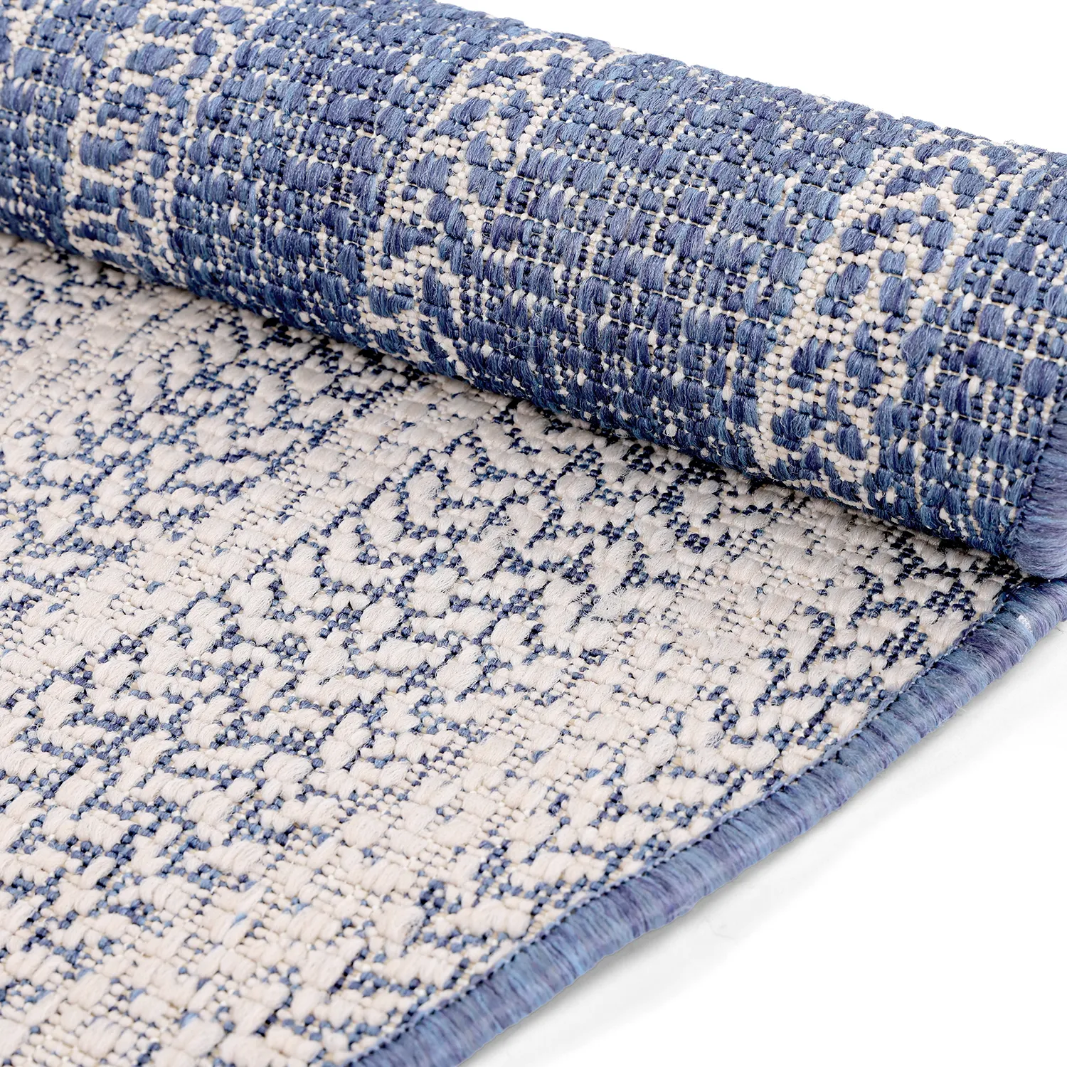 Rond vloerkleed - Indoor/Outdoor Angus (blauw)