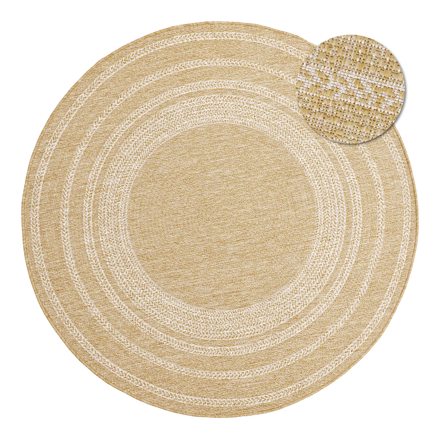Rond vloerkleed - Indoor/Outdoor Angus (natuur)