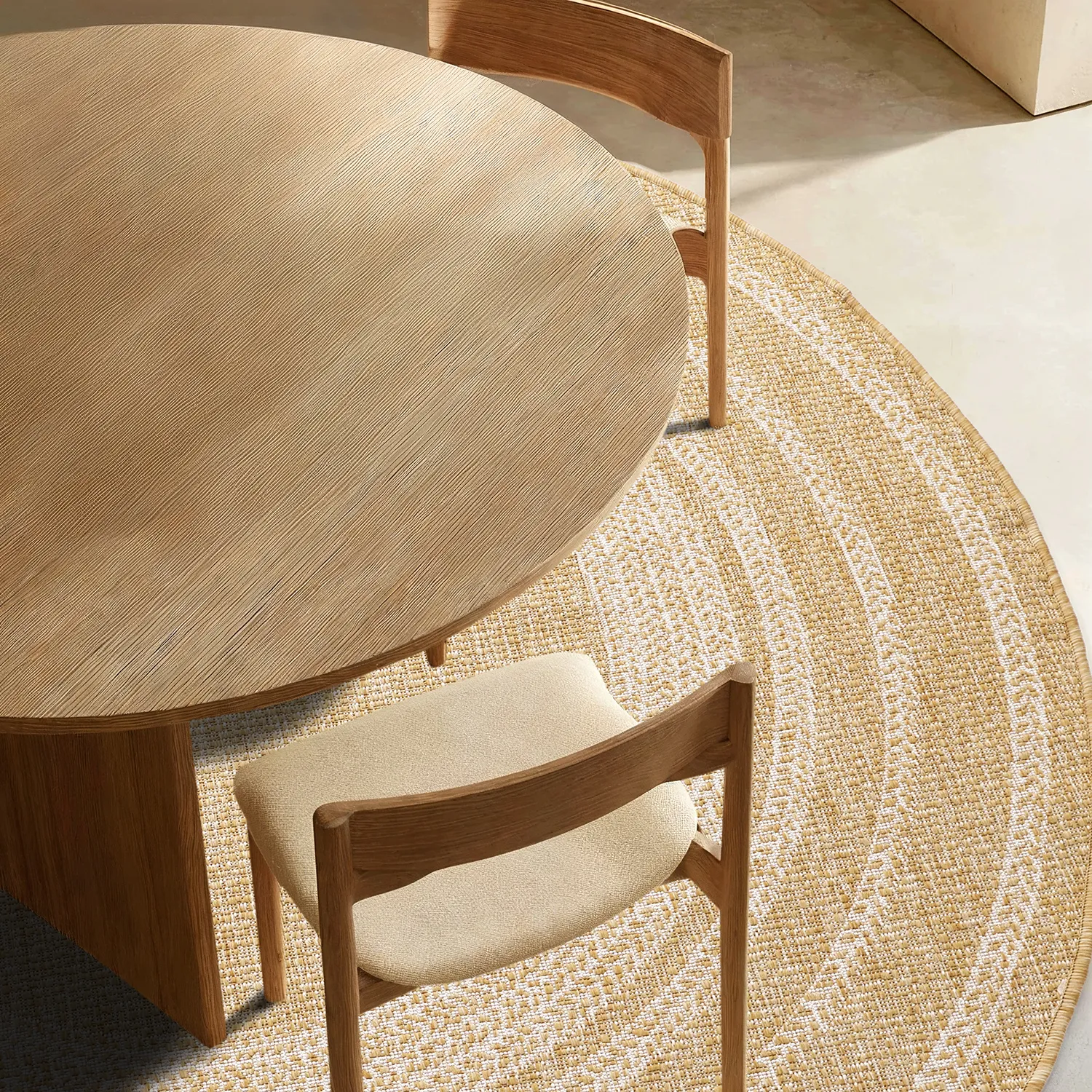 Rond vloerkleed - Indoor/Outdoor Angus (natuur)