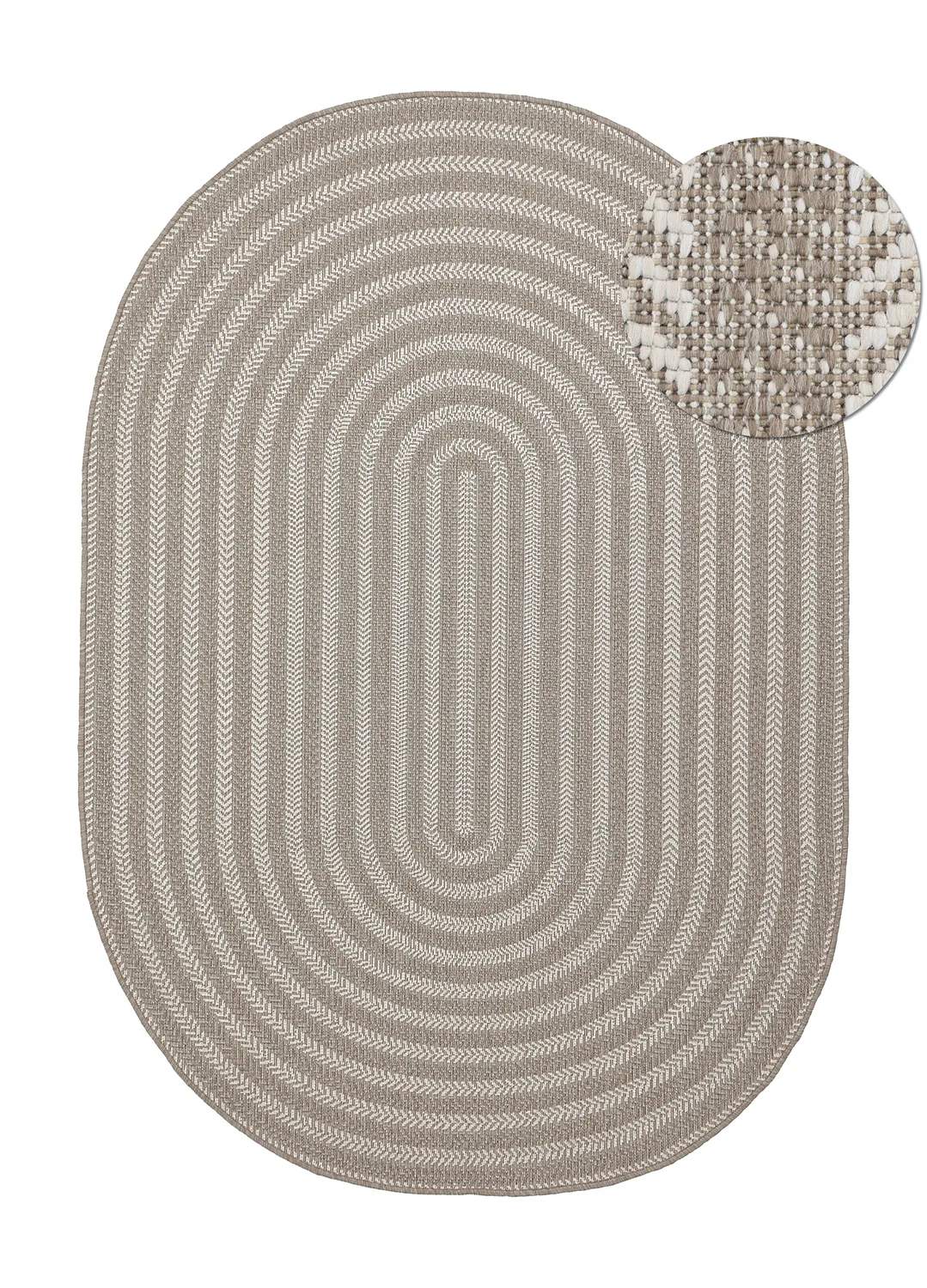 Ovaal tapijt - Indoor/outdoor Leander (beige)