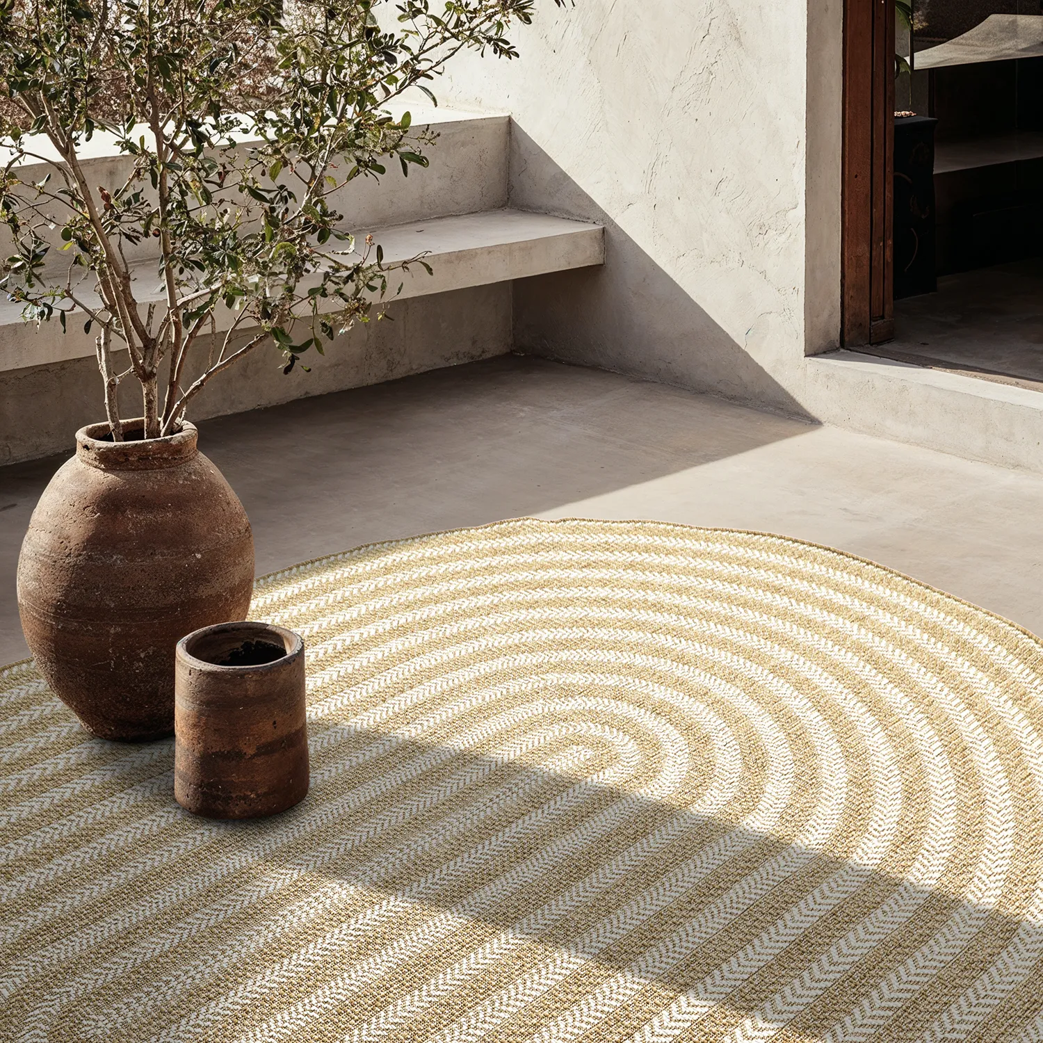 Ovaal tapijt - Indoor/outdoor Leander (natuur)
