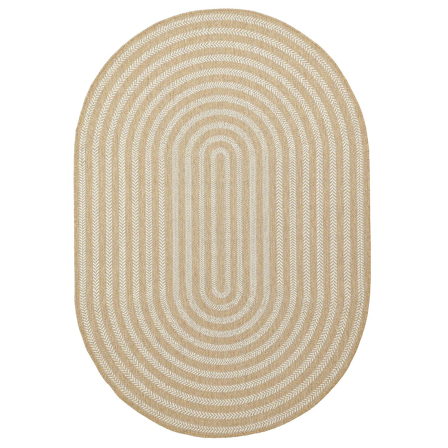 Ovaal tapijt - Indoor/outdoor Leander (natuur)