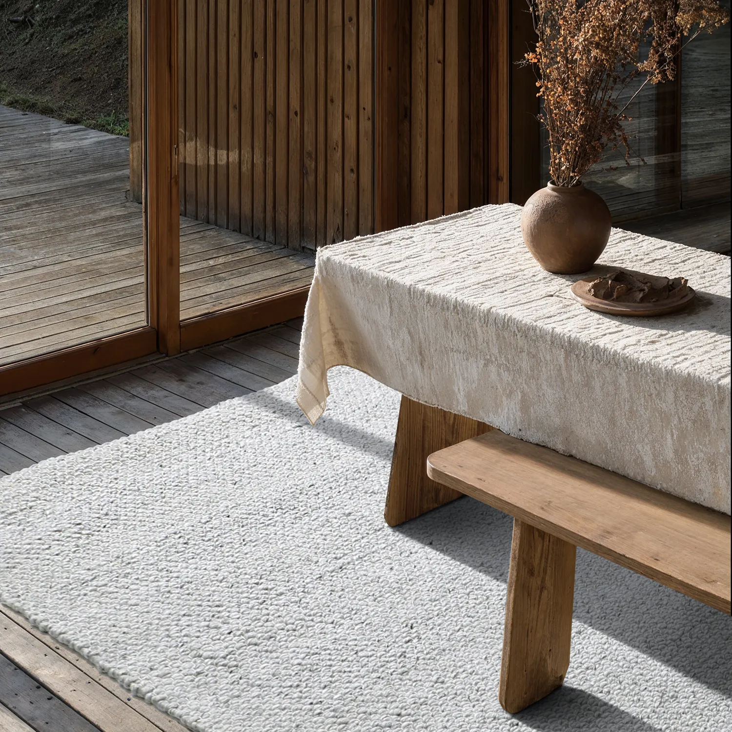 Vloerkleden voor binnen en buiten - Arco Wool Look (grijs/beige)