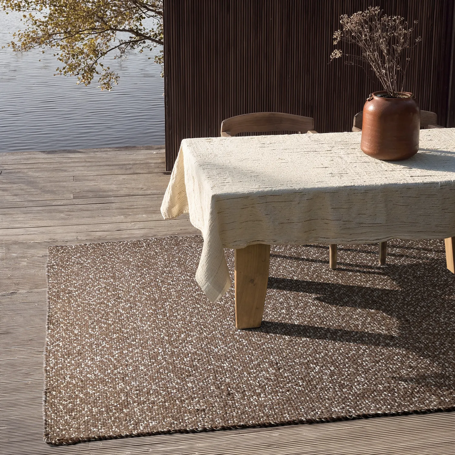 Vloerkleden voor binnen en buiten - Orta Wool Look (bruin)