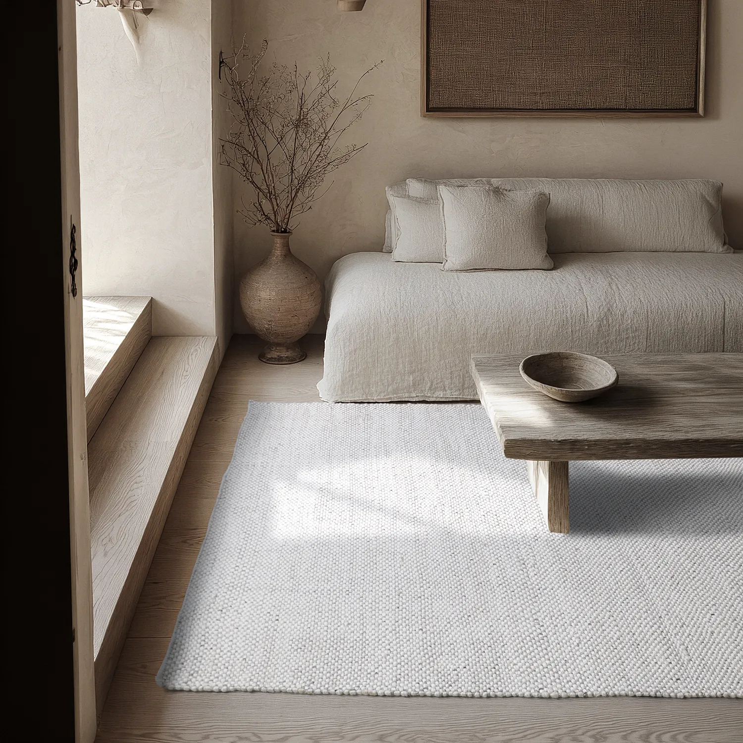 Vloerkleden voor binnen en buiten - Orta Wool Look (lichtgrijs)