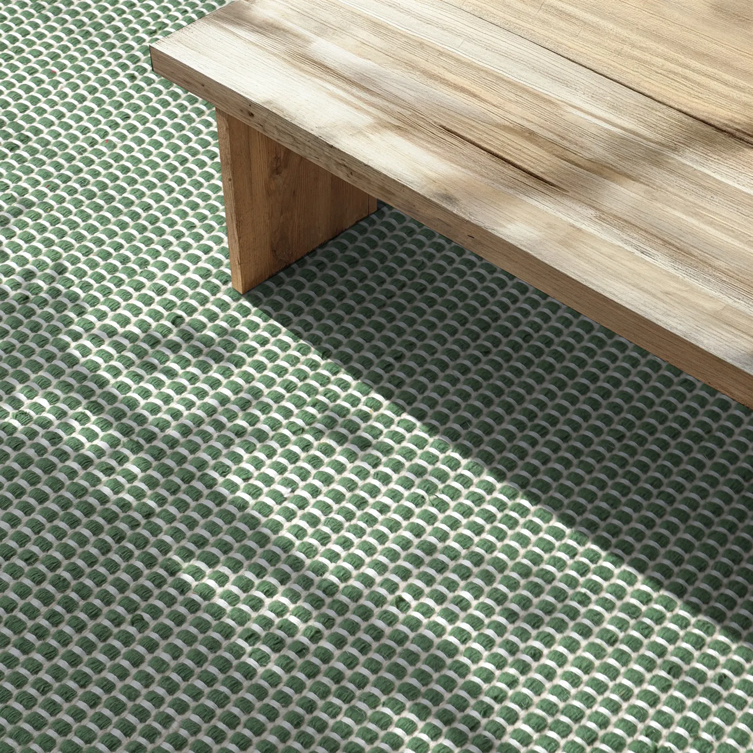 Vloerkleden voor binnen en buiten - Coastal Wool Look (groen/wit)