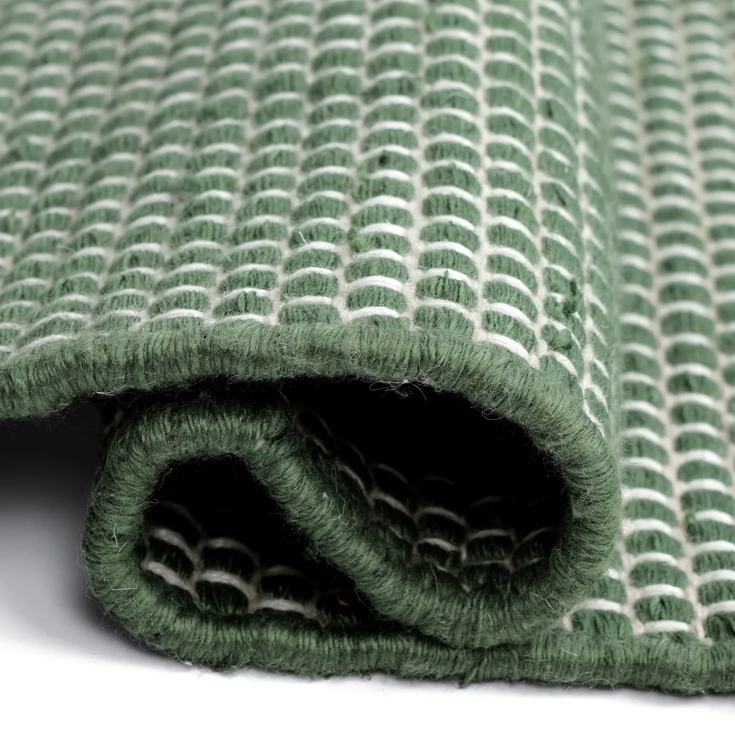 Vloerkleden voor binnen en buiten - Coastal Wool Look (groen/wit)