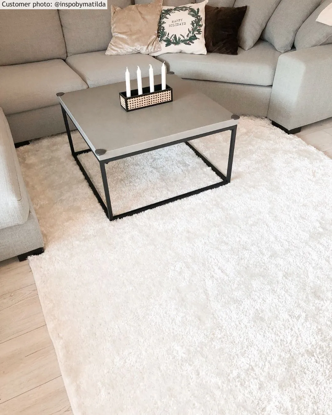 Hoogpolig vloerkleed - Cosy (wit)