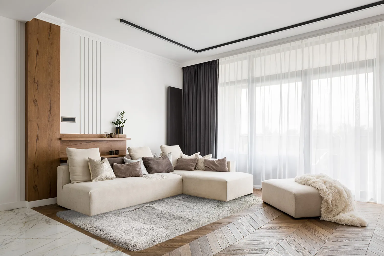 Hoogpolig vloerkleed - Cannes (grijs)