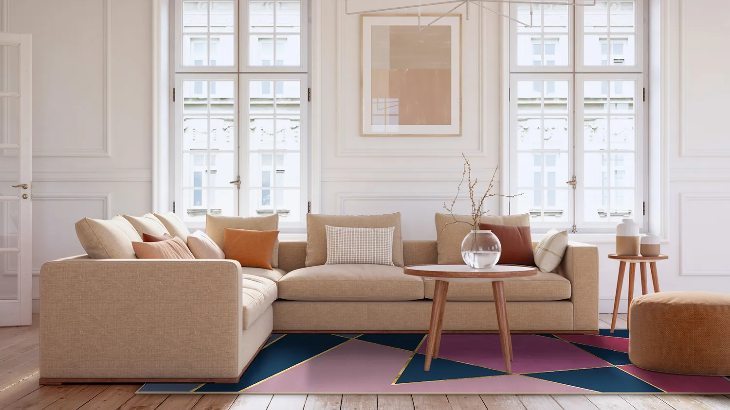 Wilton - Jade (donkerblauw/roze)