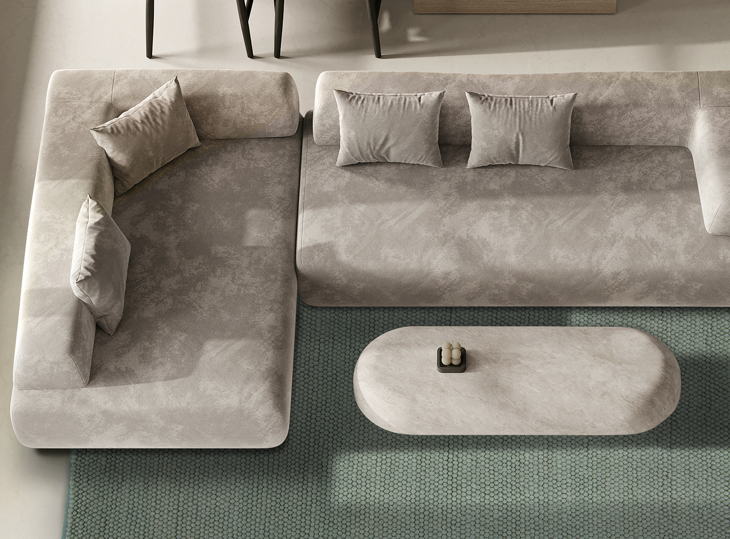 Wollen-vloerkleed - Avafors Wool Bubble (groen)