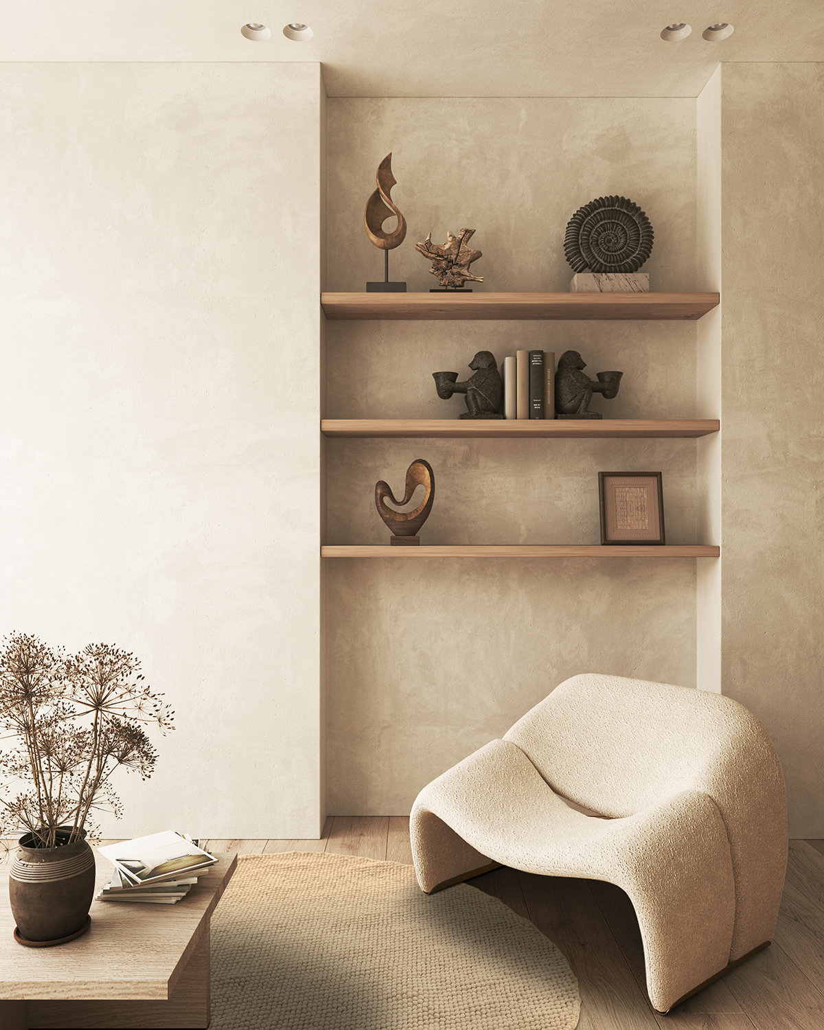 Ronde vloerkleden - Avafors Wool Bubble (sand)