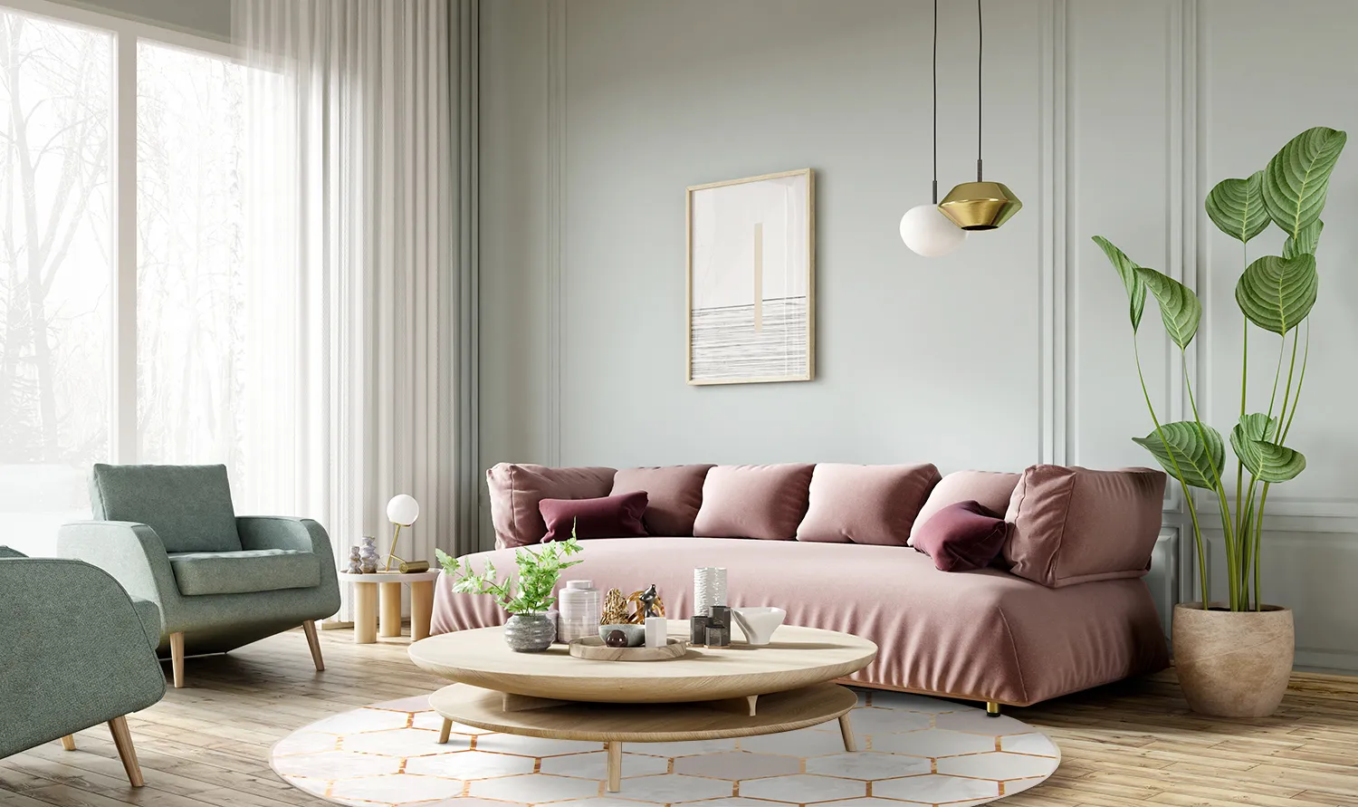 Rond vloerkleed - Morino (beige/wit/goud)
