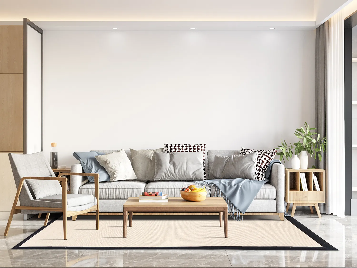 Sisal-vloerkleed - Agave (zwart/offwhite)