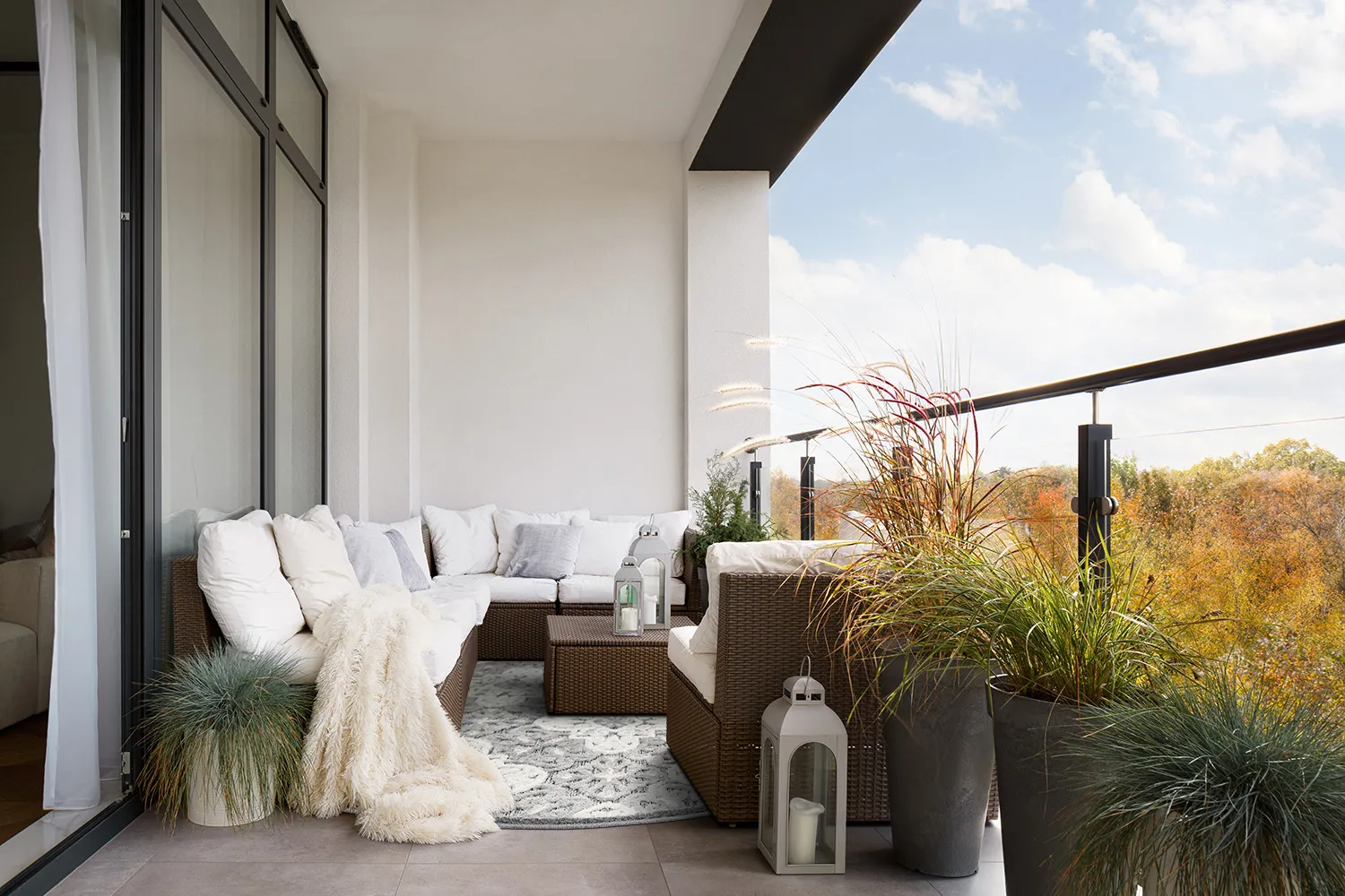 Ronde vloerkleden - Indoor/Outdoor Hampton (grijs)