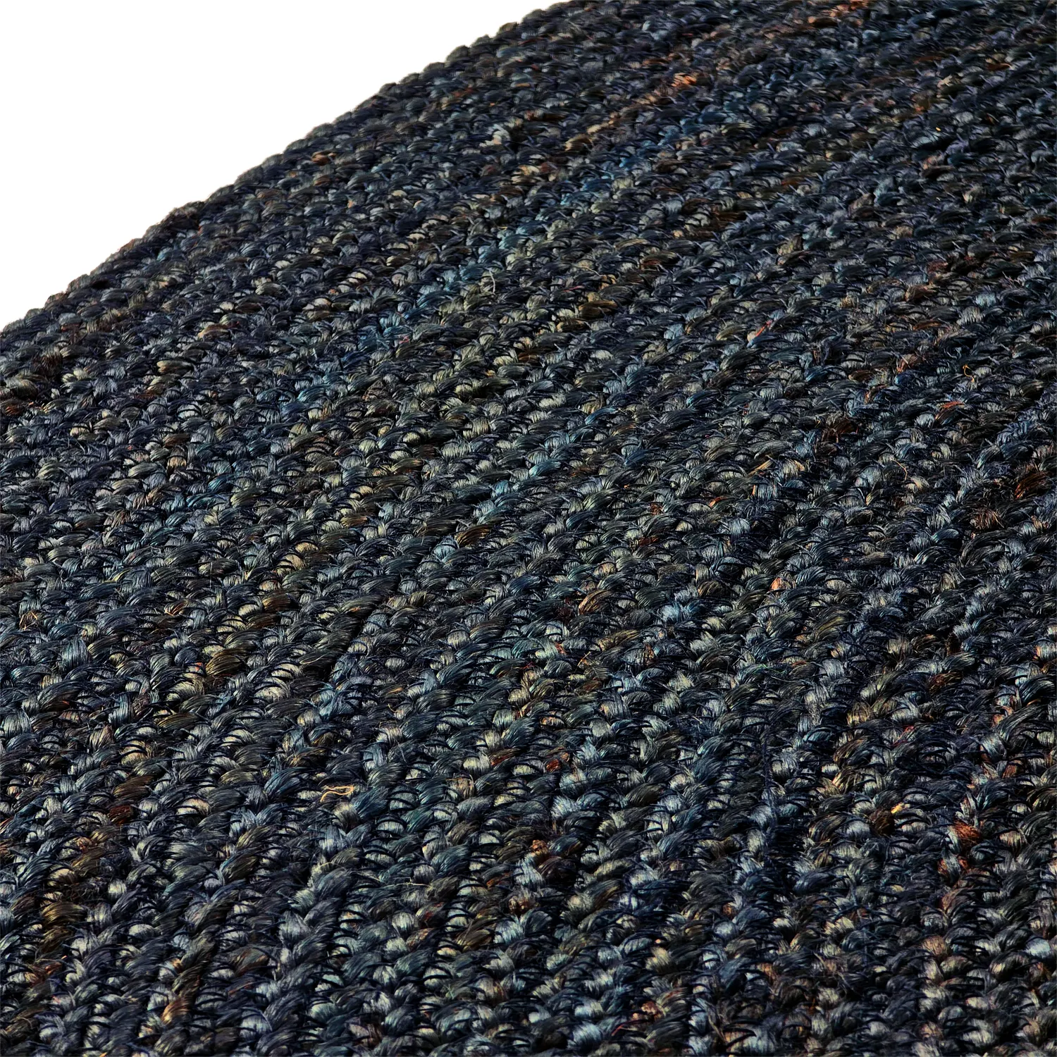 Rond jute vloerkleed - Amasia (donkerblauw)