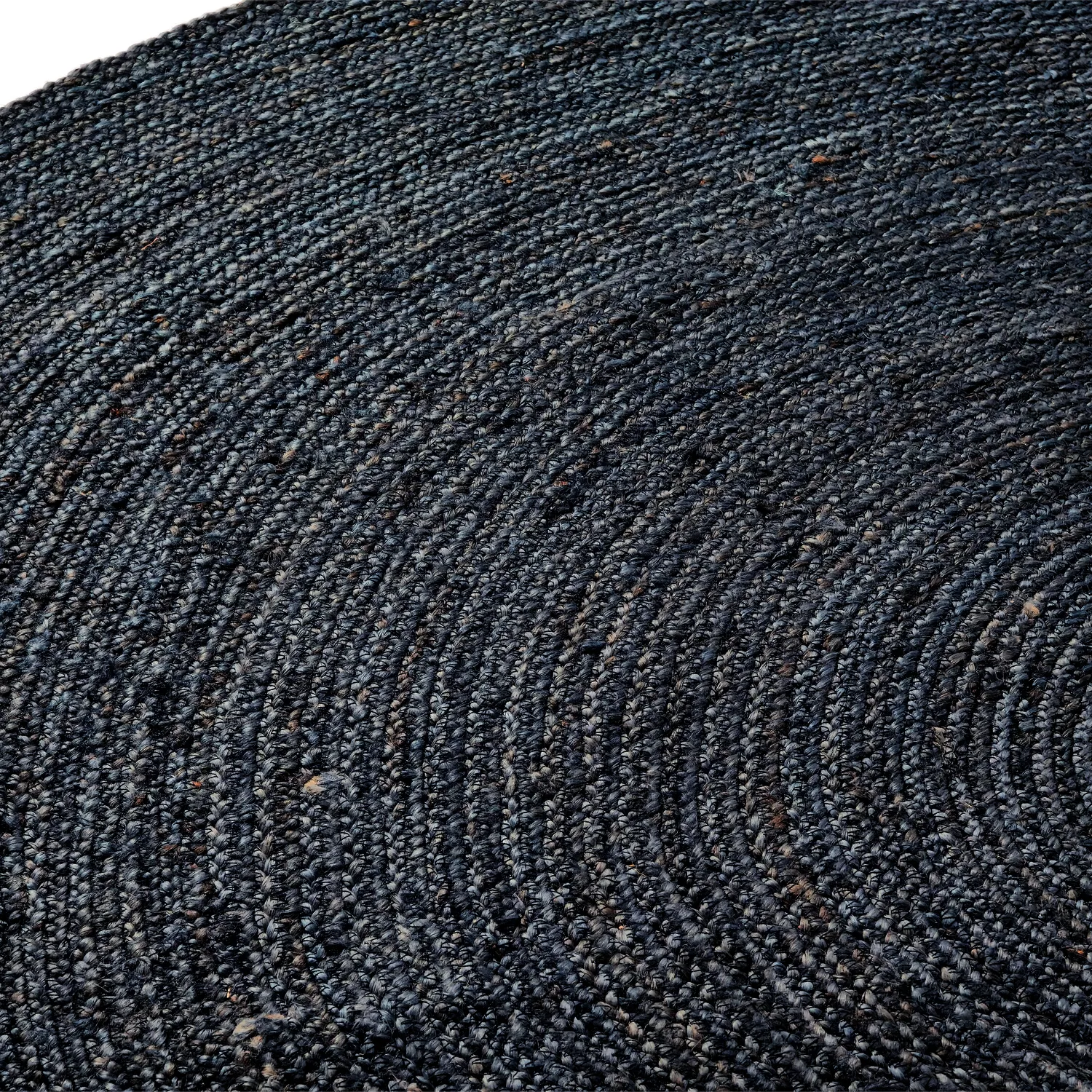 Rond jute vloerkleed - Amasia (donkerblauw)