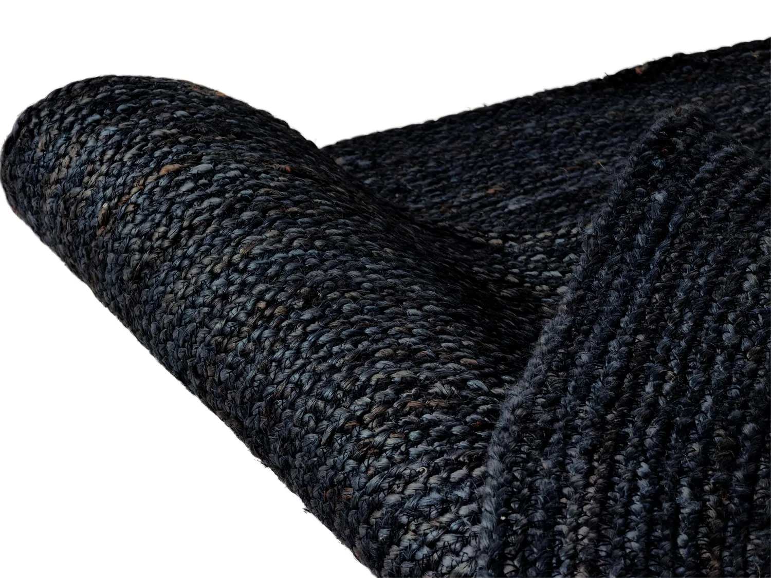 Rond jute vloerkleed - Amasia (donkerblauw)