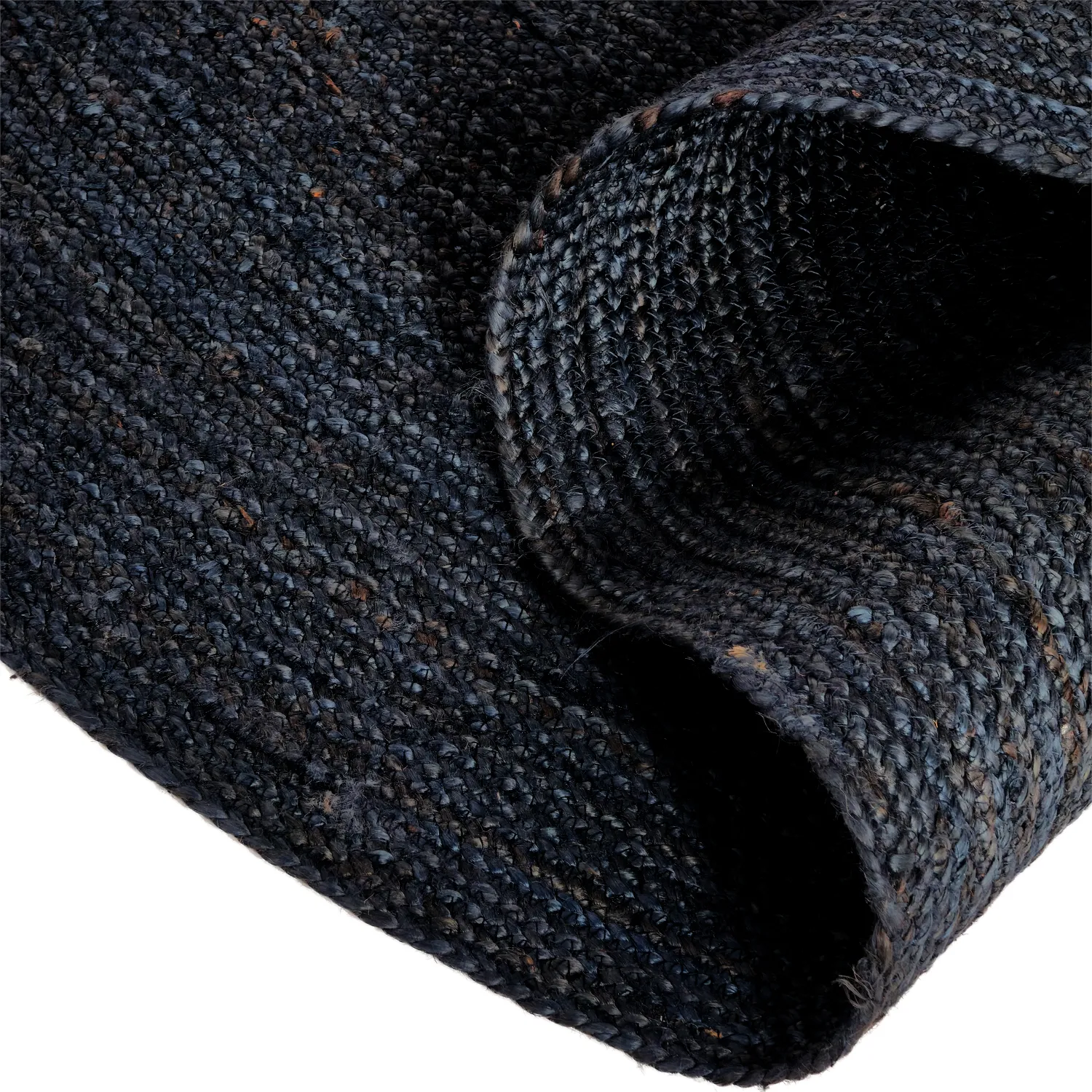 Rond jute vloerkleed - Amasia (donkerblauw)