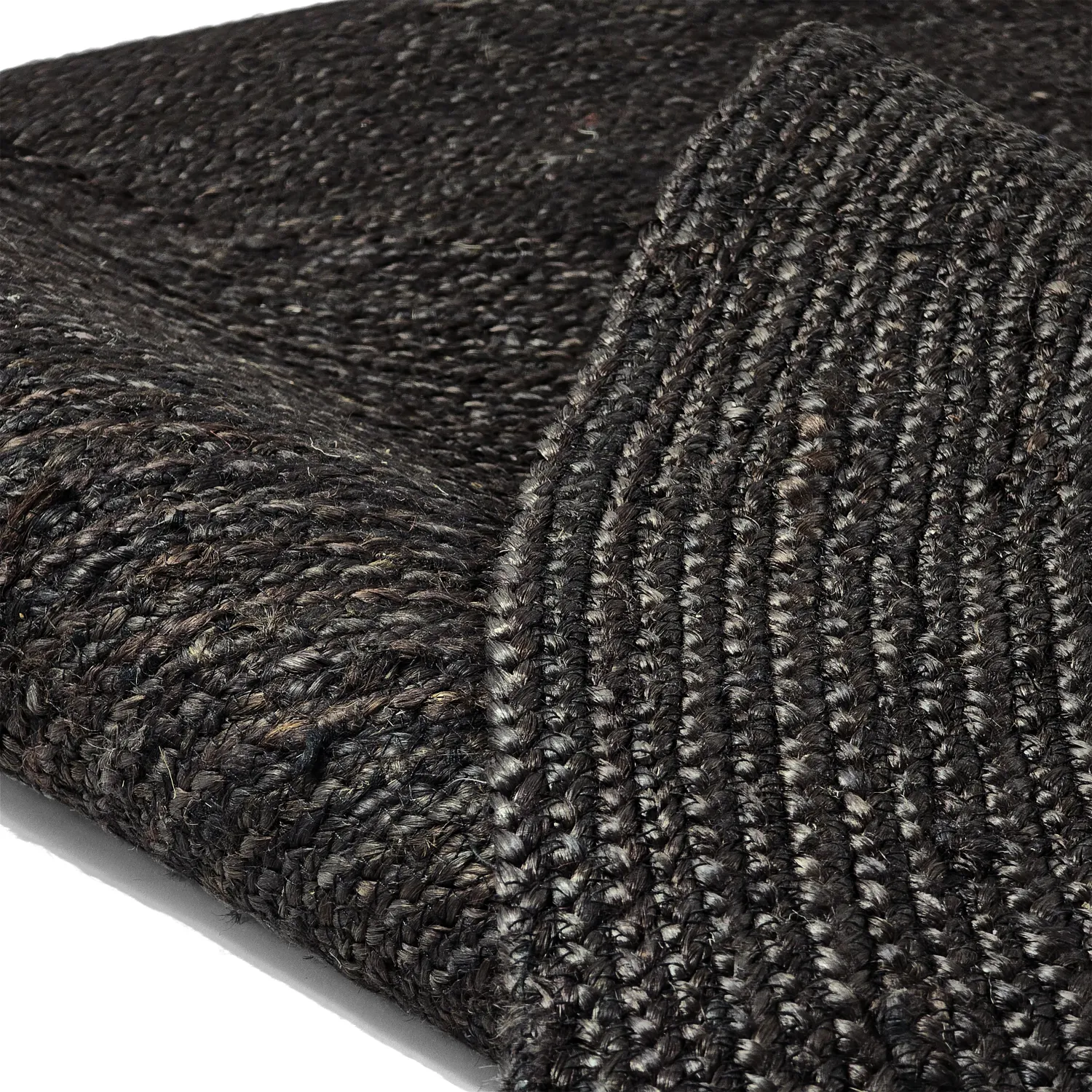 Rond jute vloerkleed - Amasia (zwart)