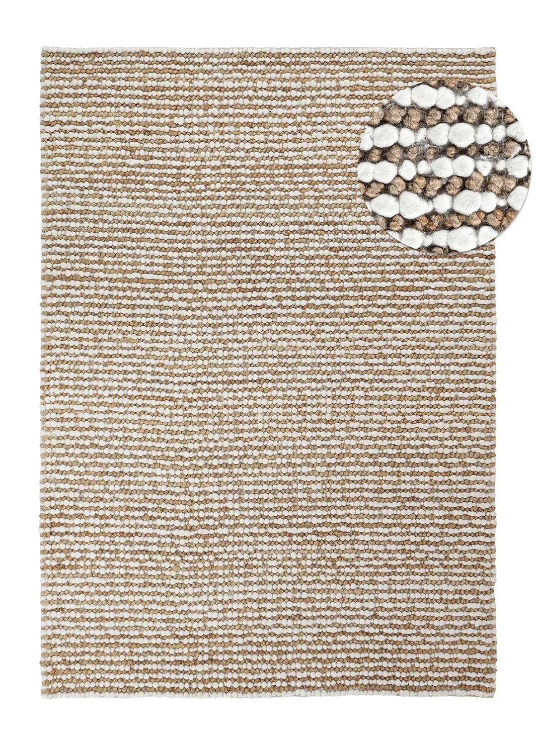 Jute-vloerkleed - Bally Jute/wool Bubble (natuur/wit)