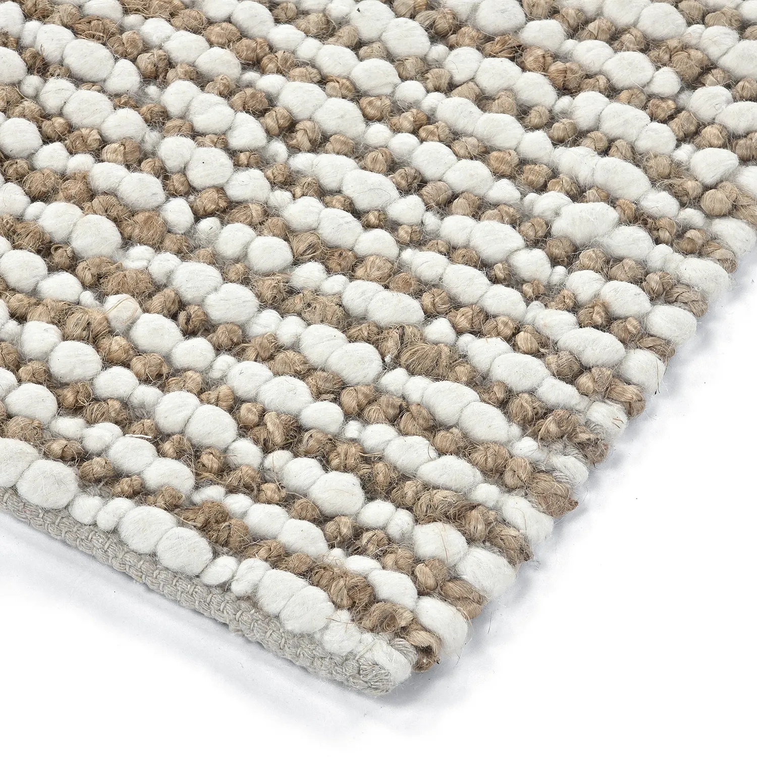 Jute-vloerkleed - Bally Jute/wool Bubble (natuur/wit)