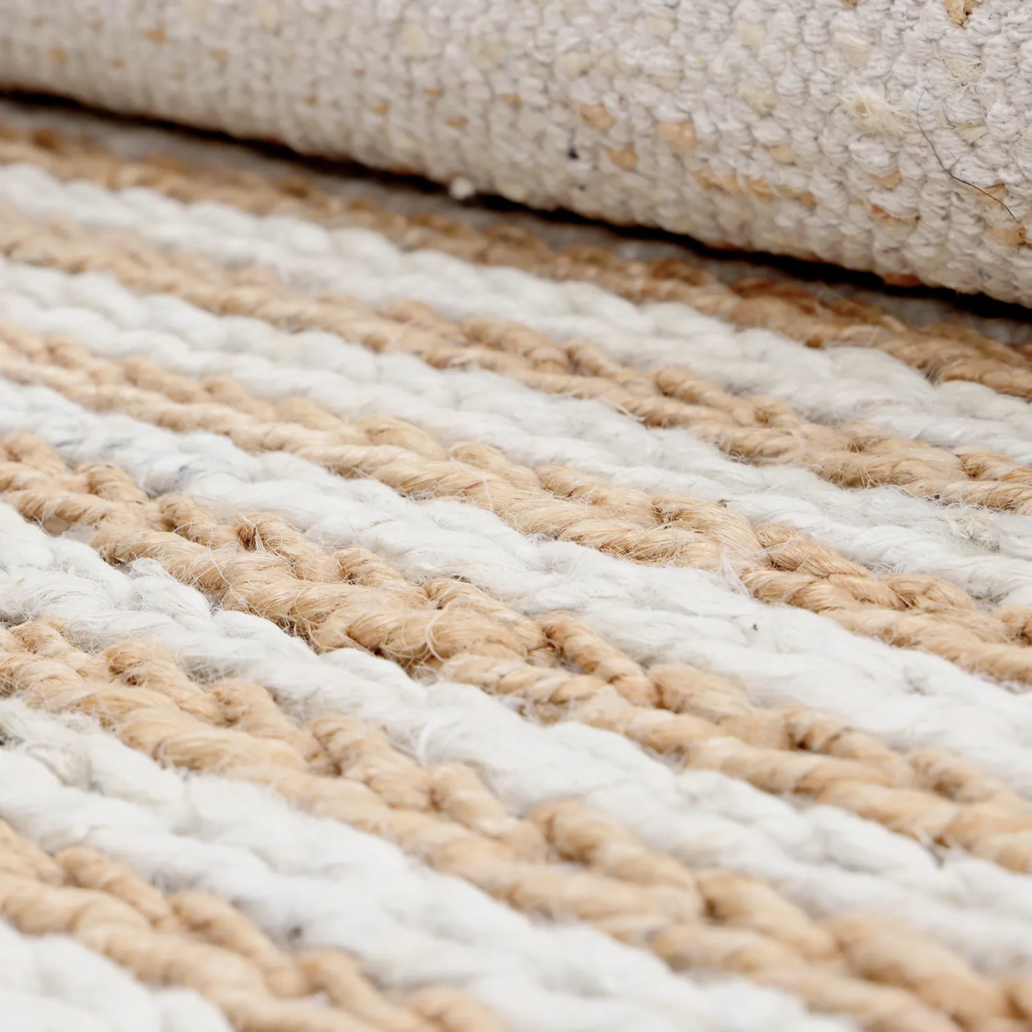 Jute-vloerkleed - Howrah Braided Jute (natuur/wit)