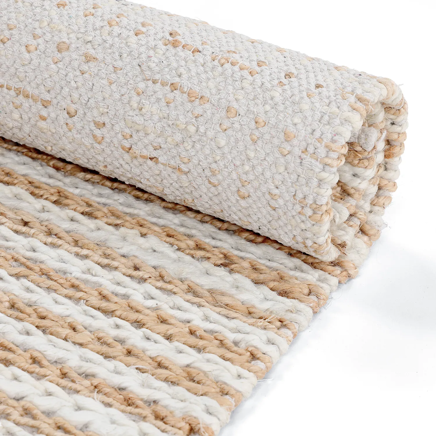 Jute-vloerkleed - Howrah Braided Jute (natuur/wit)