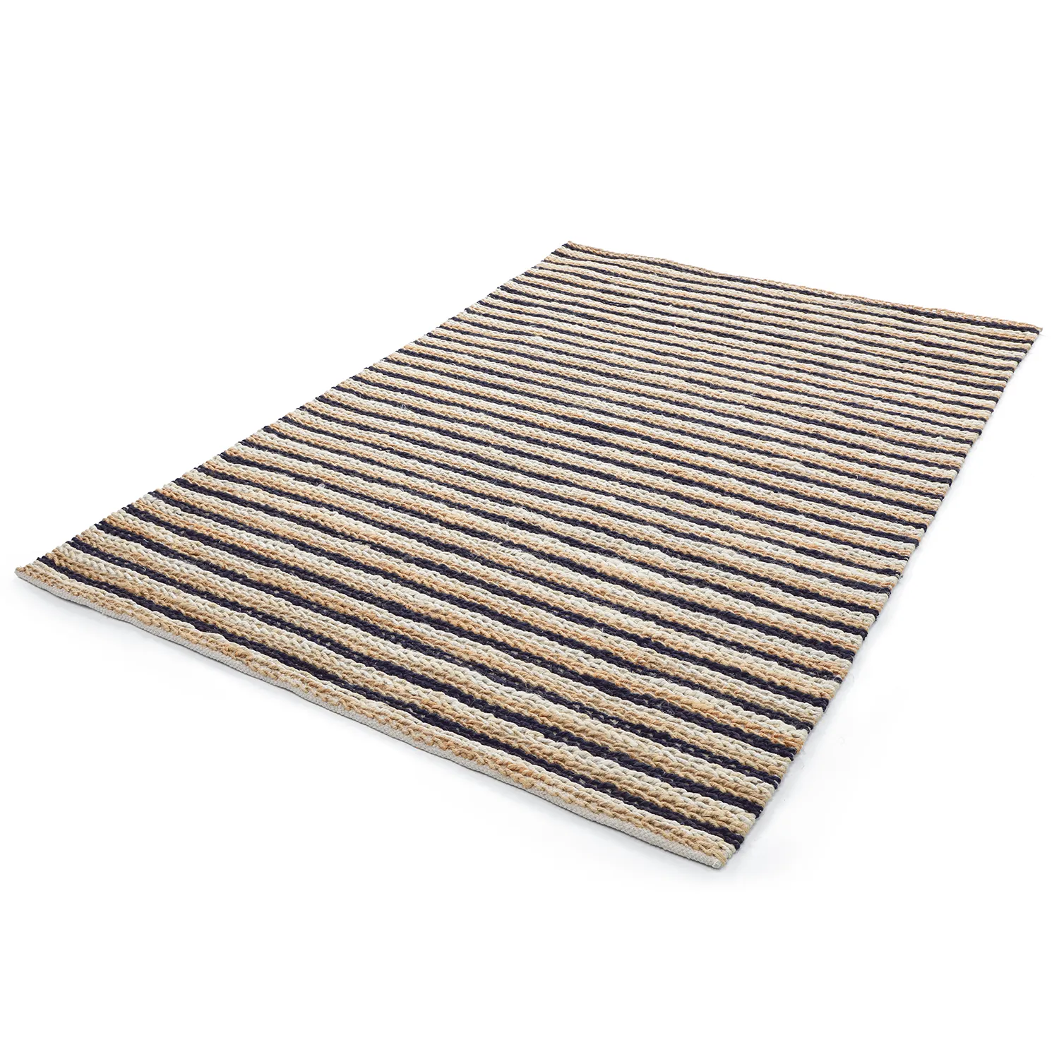 Jute-vloerkleed - Howrah Braided Jute (natuurlijk/wit/zwart)