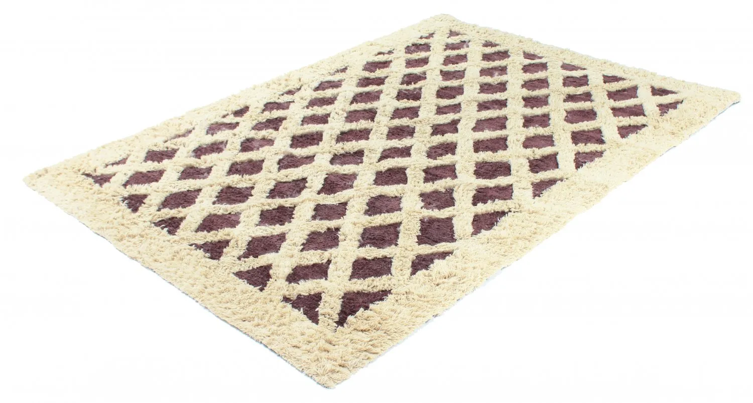 Wollen-vloerkleed - Kara (bruin/offwhite)