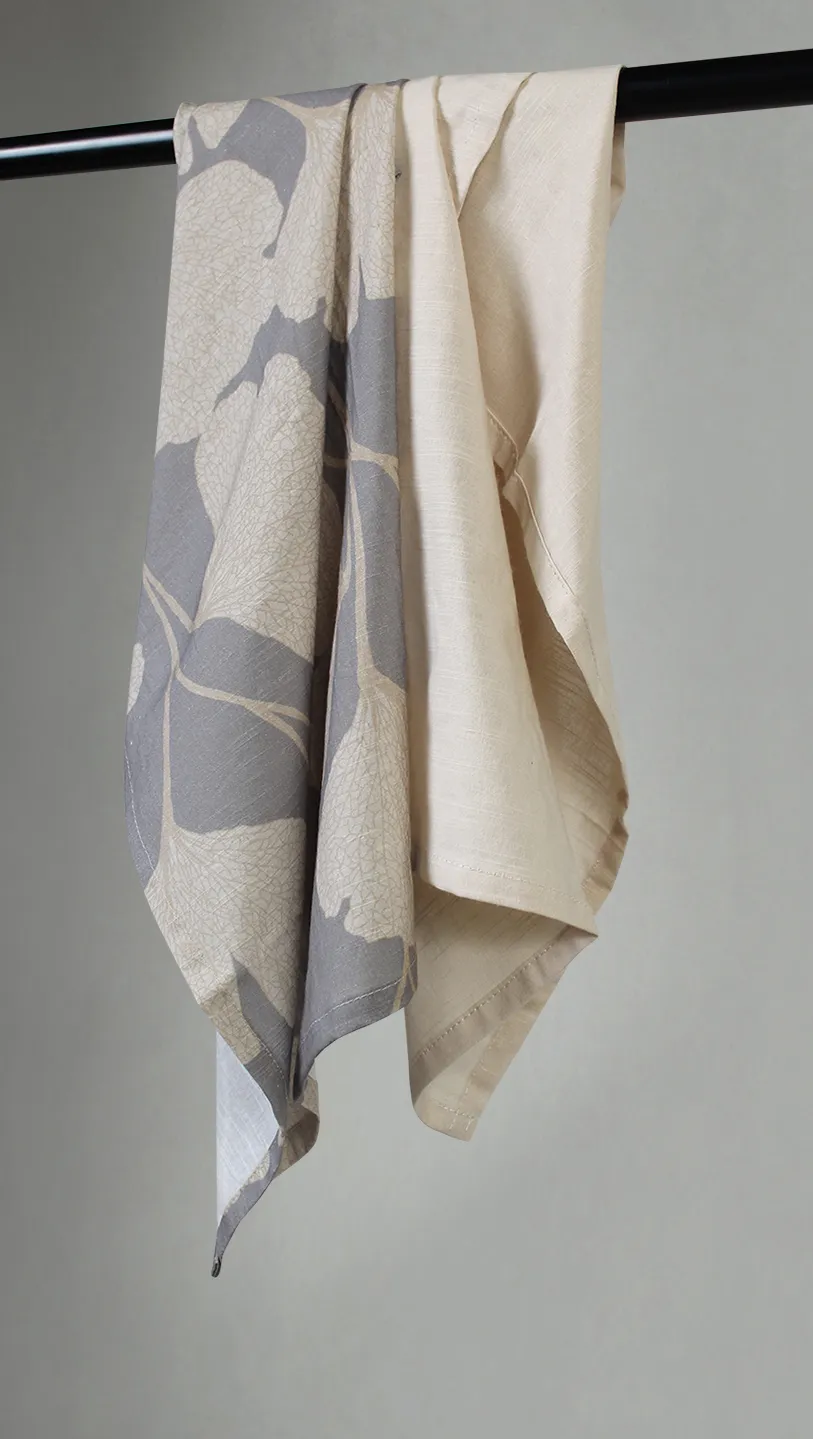 Keukenhanddoeken per twee verpakt - Abril (grijs/beige)