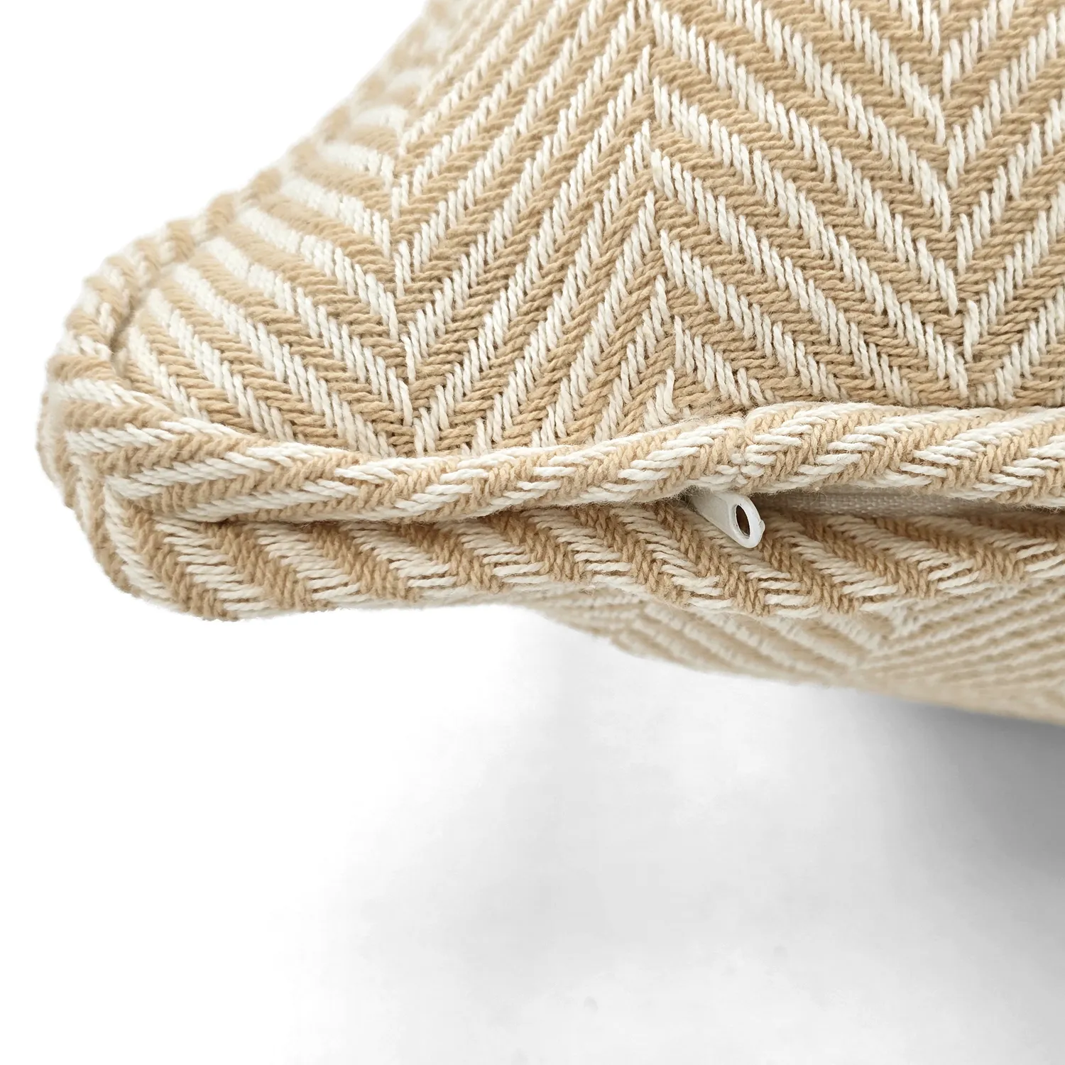 Kussensloop - Denisa Fishbone (beige/wit)
