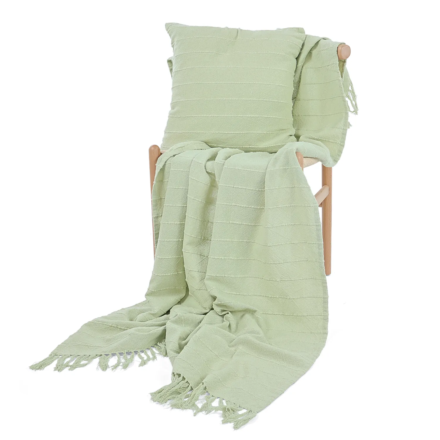 Kussensloop - Nalani cotton cushion cover (lichtgroen)