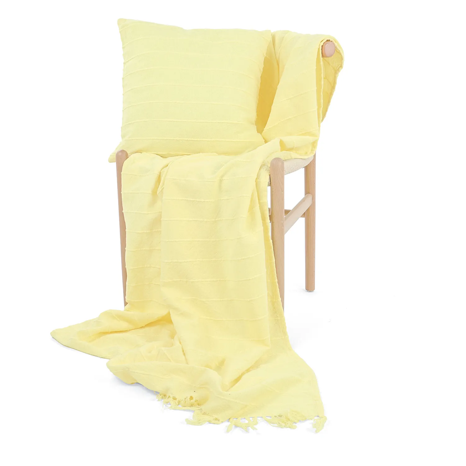 Kussensloop - Nalani cotton cushion cover (lichtgeel)