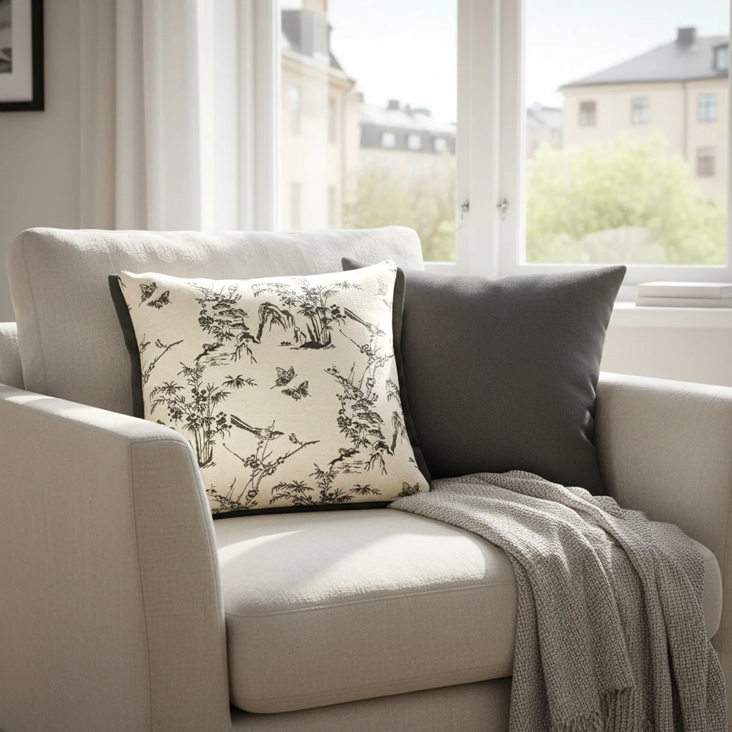 Kussensloop - Viborg Embroidered Cushion Cover (multi)