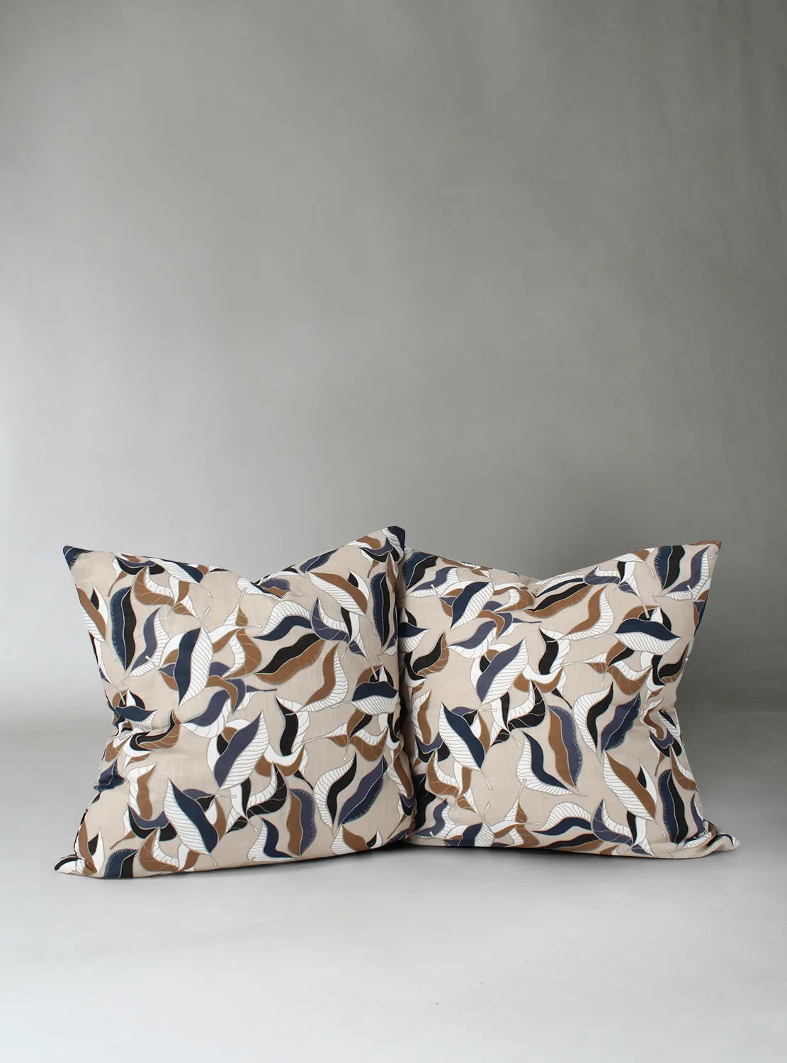 Kussensloop x 2 - Amalie (grijs/blauw)
