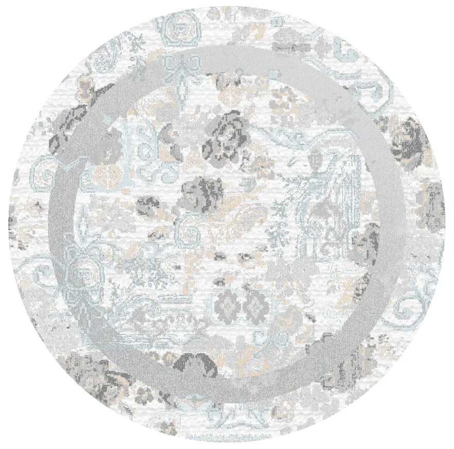 Rond vloerkleed - Lefkada (wit/multi)