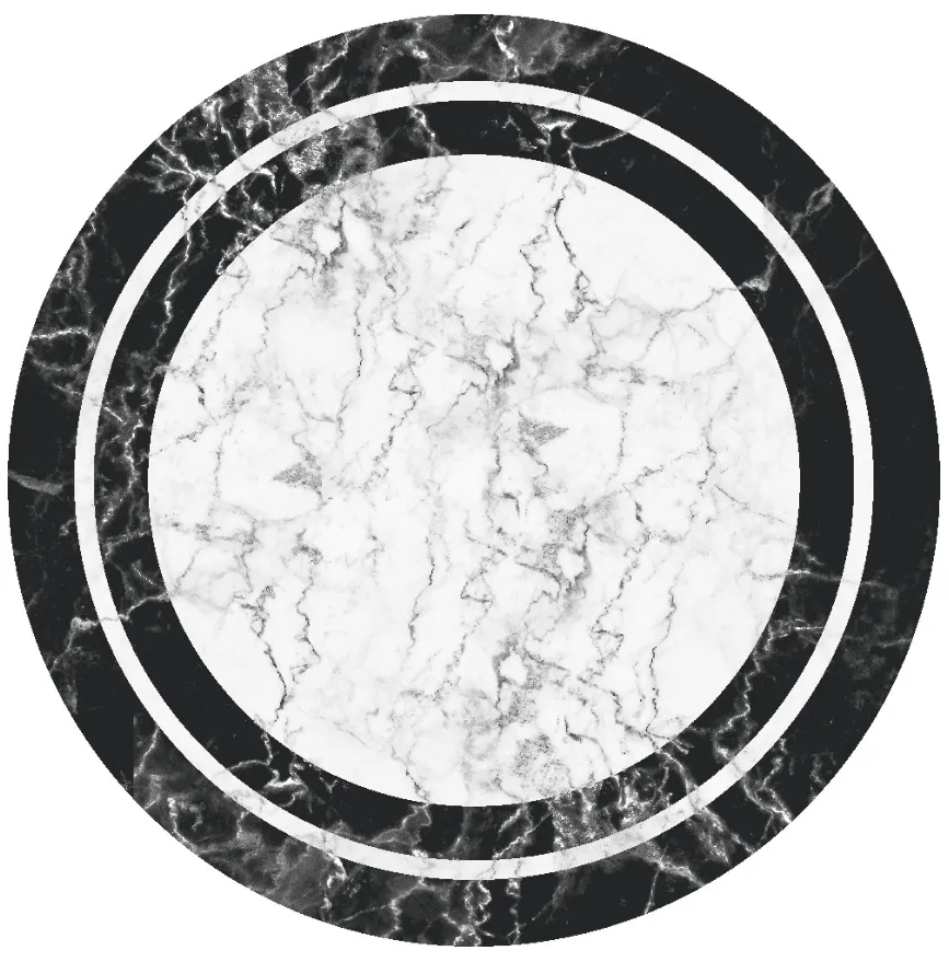 Rond vloerkleed - Amaliada (zwart/wit)