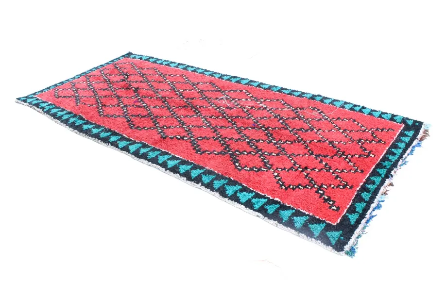 Marokkaanse Berber tapijt Boucherouite 370 x 170 cm