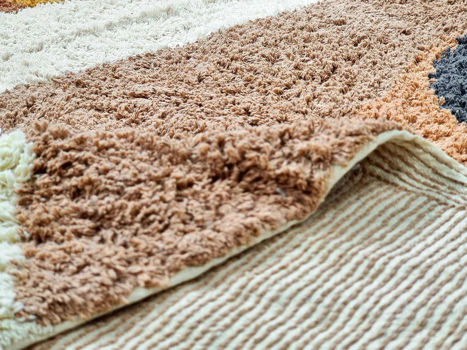 Ronde vloerkleden - Alpe Natural Cotton Shaggy (multi)