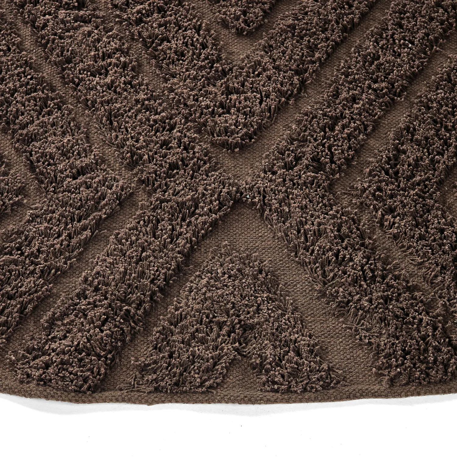 Ronde vloerkleden - Amberley Natural Cotton Shaggy (bruin)