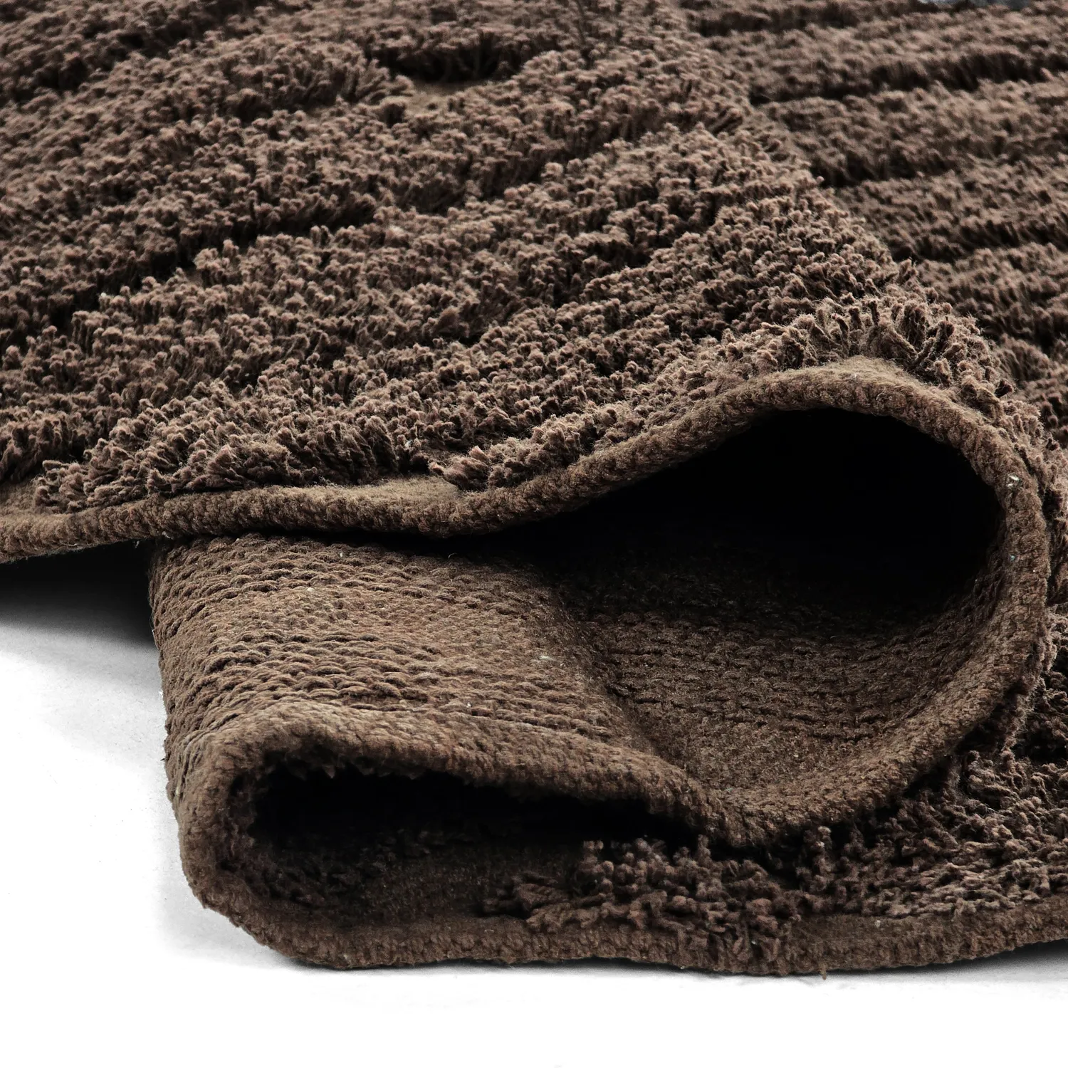 Ronde vloerkleden - Amberley Natural Cotton Shaggy (bruin)