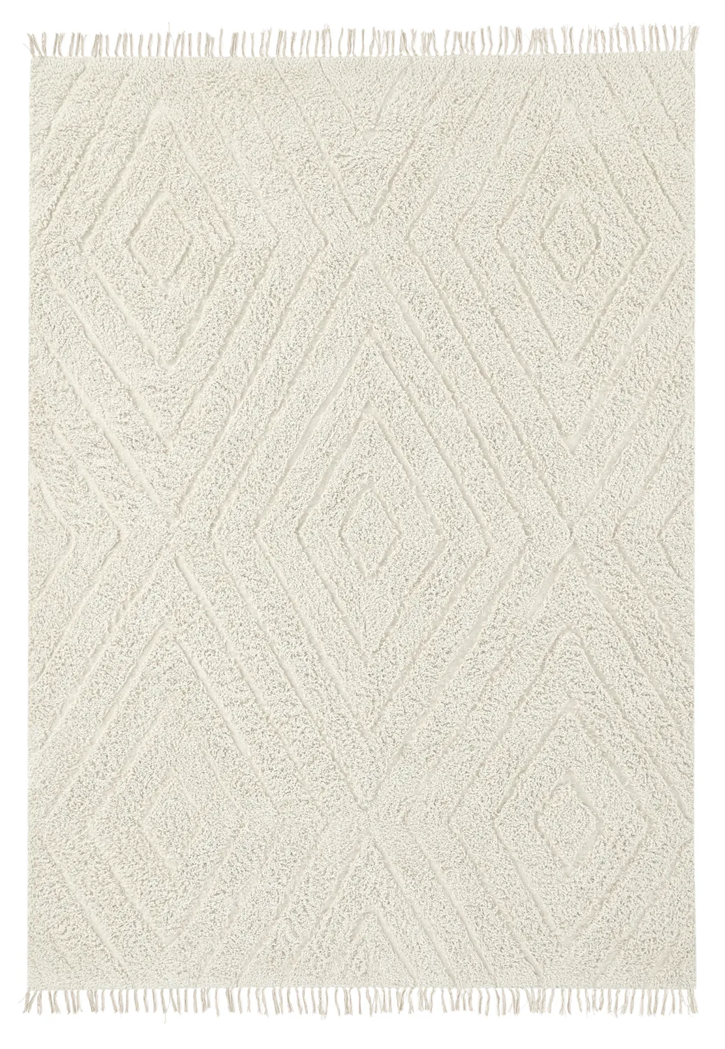 Hoogpolig vloerkleed - Amberley Natural Cotton Shaggy (gebroken wit)