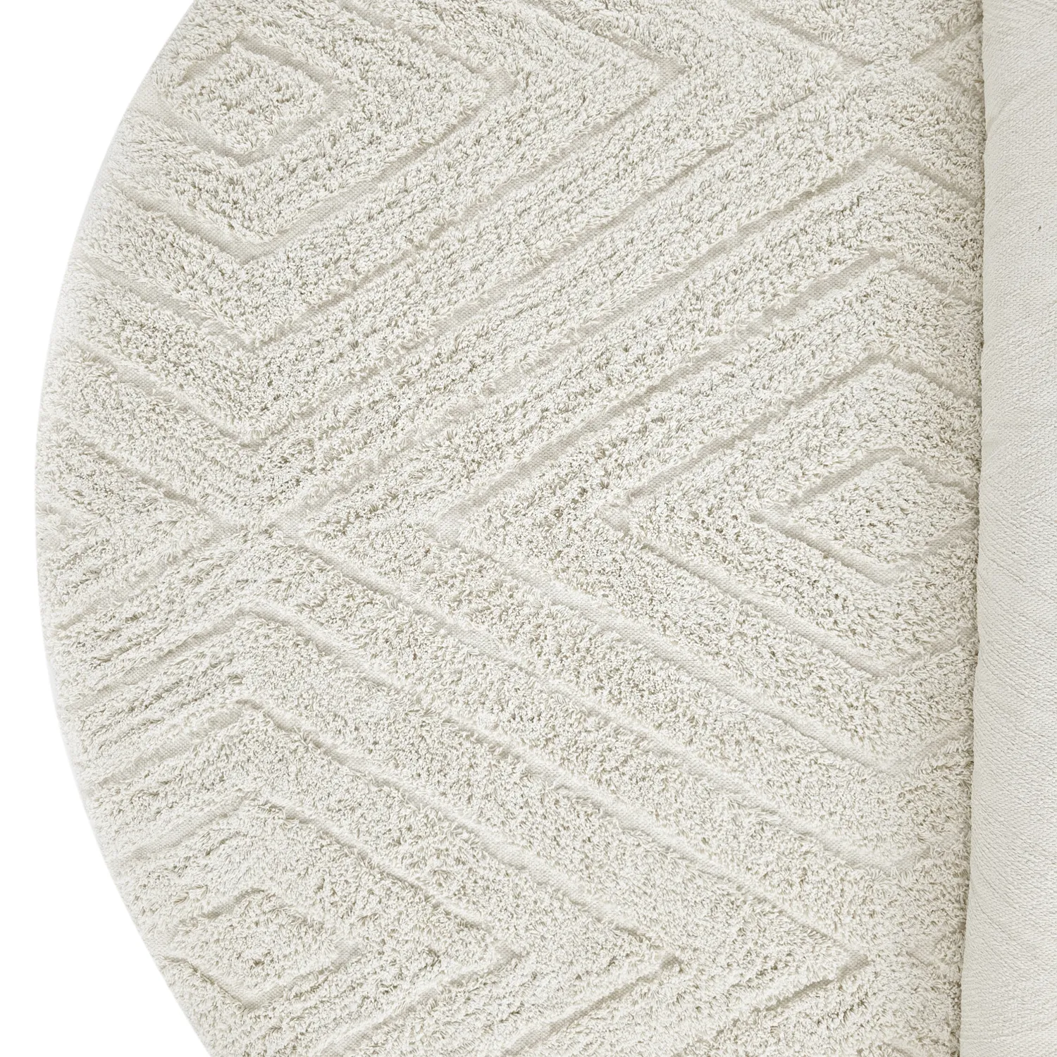 Ronde vloerkleden - Amberley Natural Cotton Shaggy (gebroken wit)