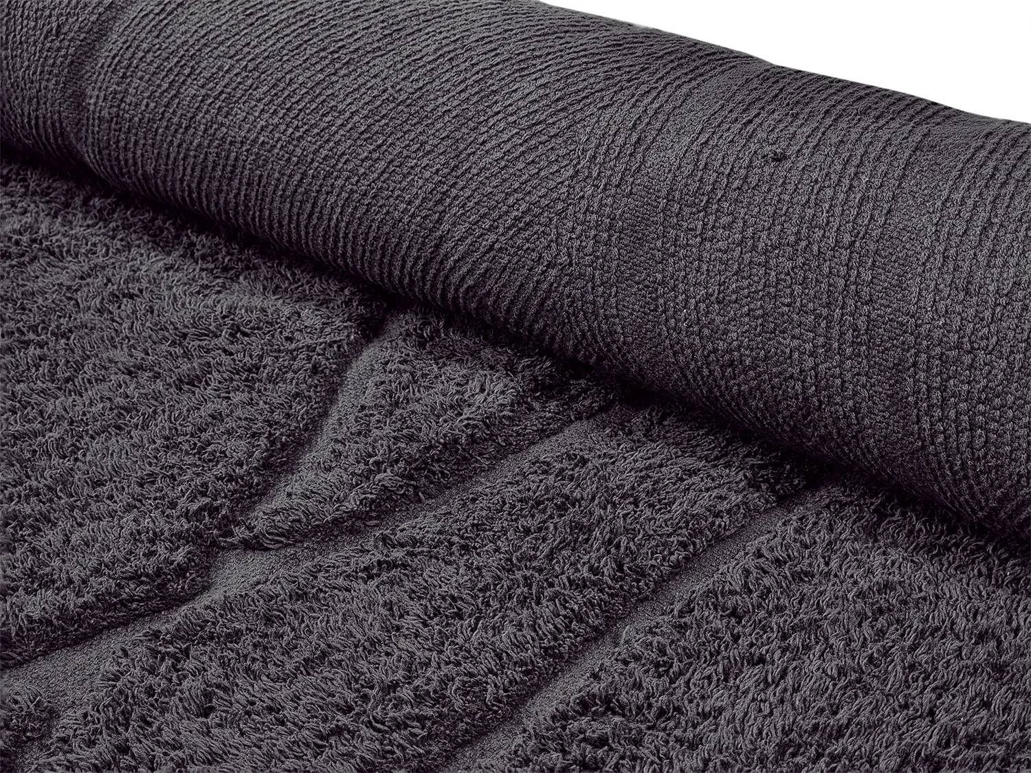 Ronde vloerkleden - Andrea Natural Cotton Shaggy (zwart)