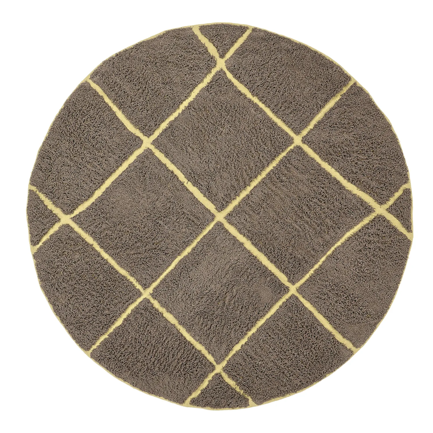 Ronde vloerkleden - Bellevue Natural Cotton Shaggy (bruin/geel)