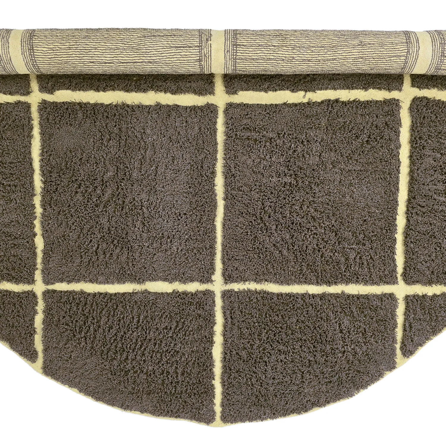Ronde vloerkleden - Bellevue Natural Cotton Shaggy (bruin/geel)