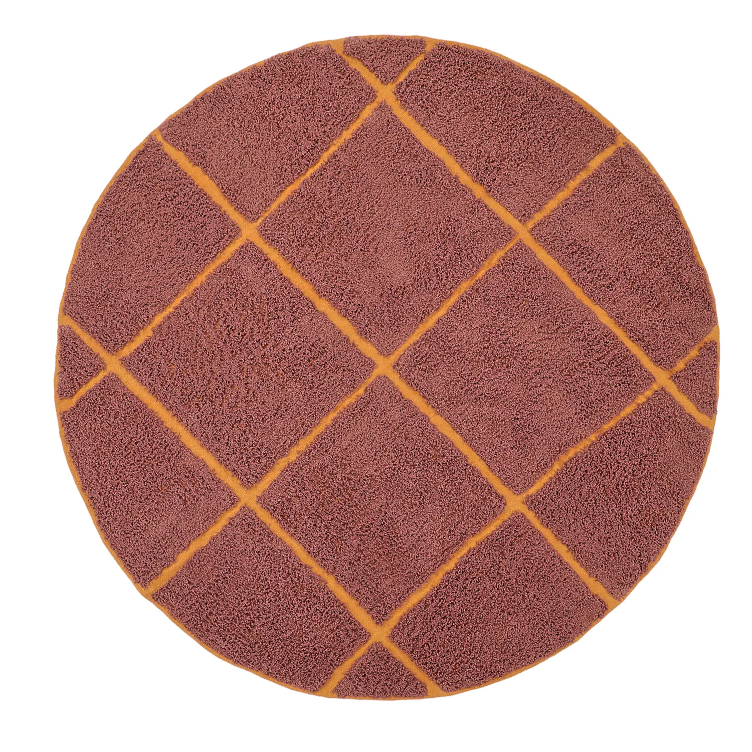 Ronde vloerkleden - Bellevue Natural Cotton Shaggy (rood/oranje)