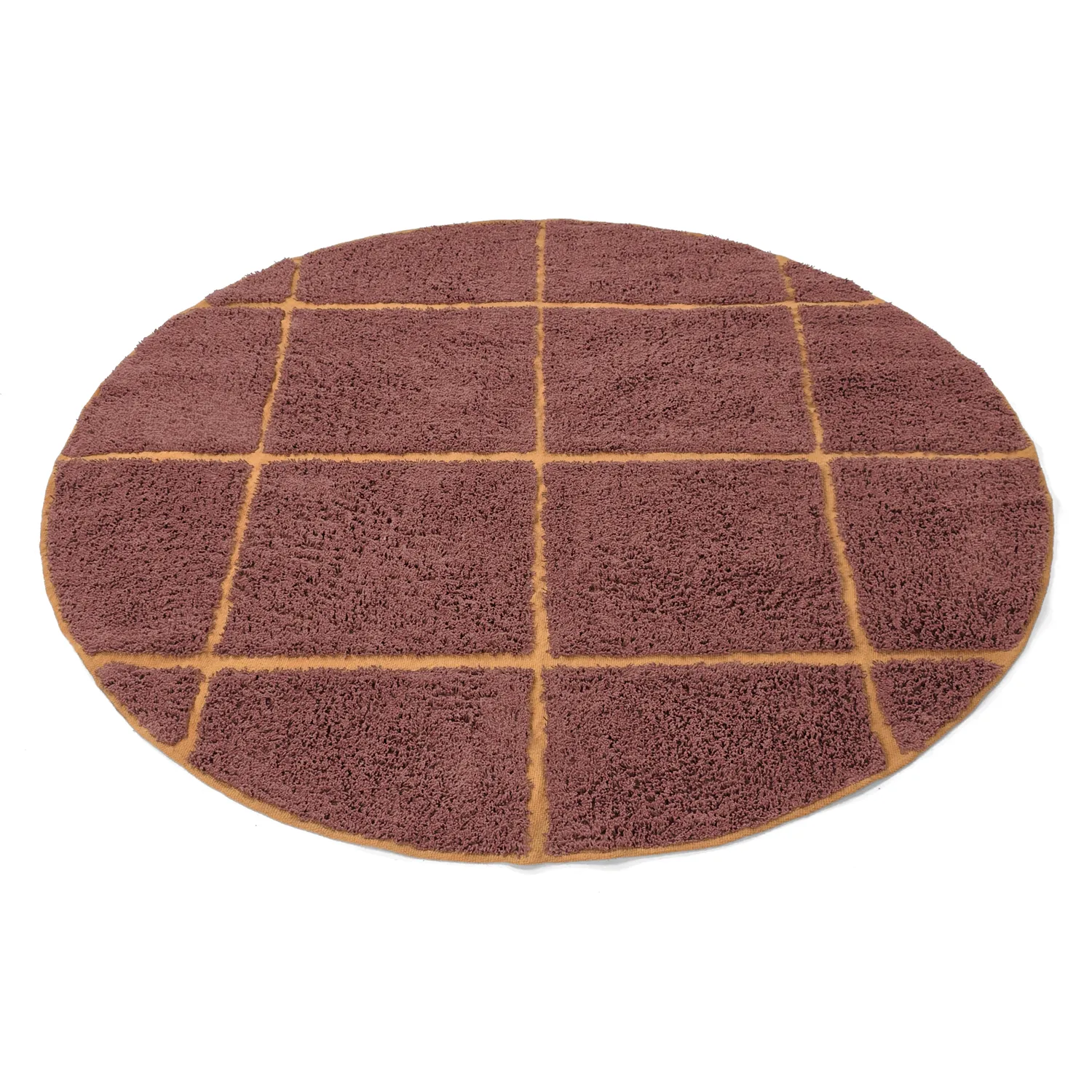Ronde vloerkleden - Bellevue Natural Cotton Shaggy (rood/oranje)